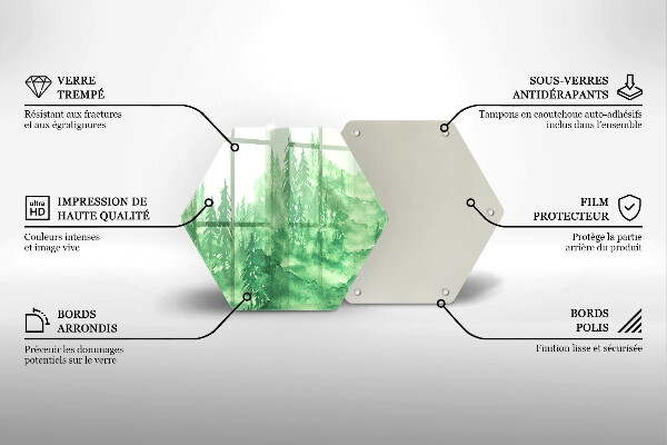 Üveg vágódeszka Festett erdő