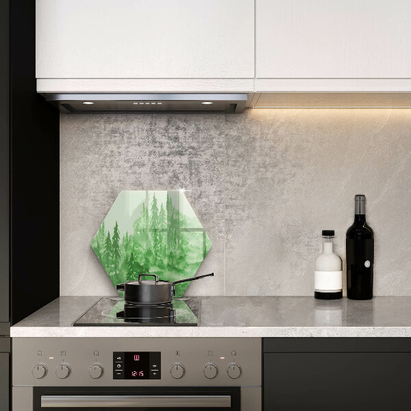 Üveg vágódeszka Festett erdő