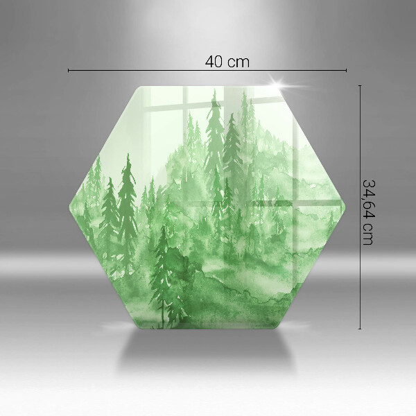 Üveg vágódeszka Festett erdő
