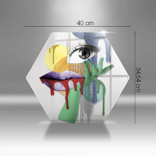 Üveg vágódeszka Art absztrakt kollázs