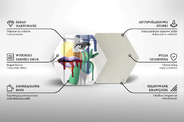 Üveg vágódeszka Art absztrakt kollázs
