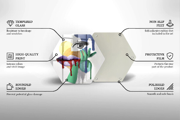 Üveg vágódeszka Art absztrakt kollázs
