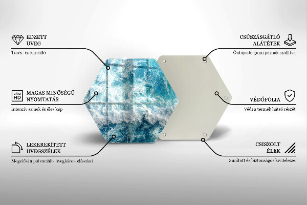 Üveg vágódeszka Tenger víz hullámai