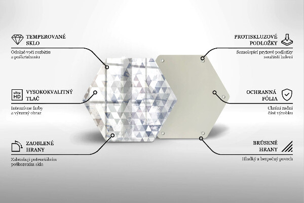 Üveg vágódeszka Háromszög minta