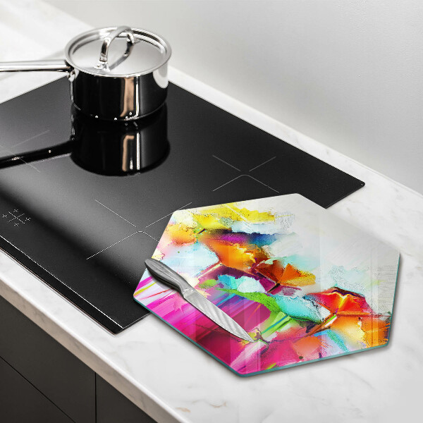 Üveg vágódeszka Festett virágok