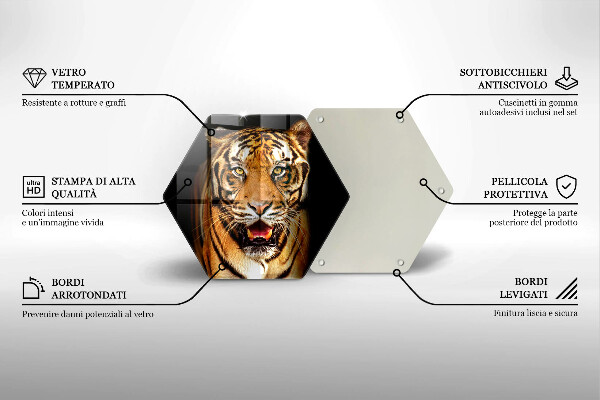 Üveg vágódeszka Vadon élő állat tigris