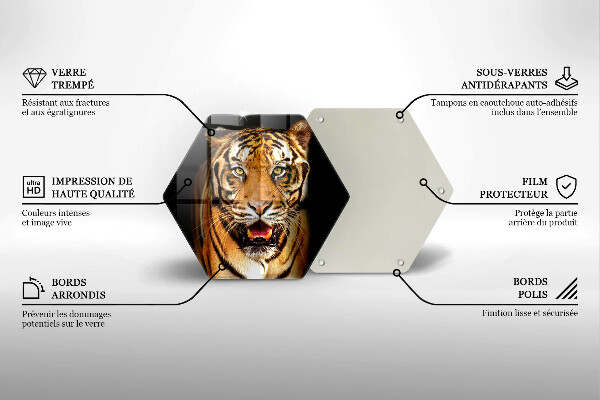 Üveg vágódeszka Vadon élő állat tigris