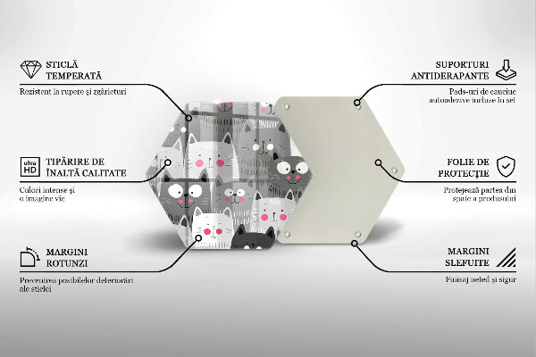 Üveg vágódeszka Macskák illusztráció