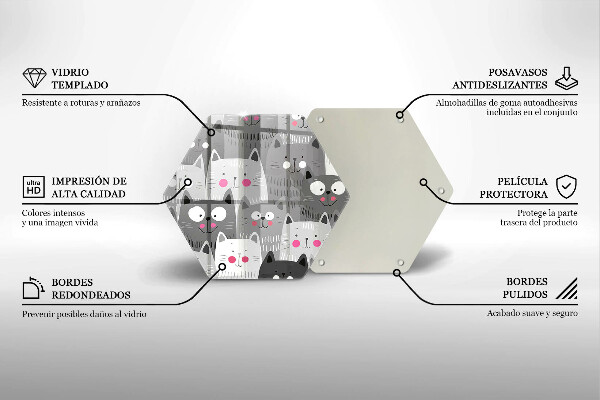 Üveg vágódeszka Macskák illusztráció