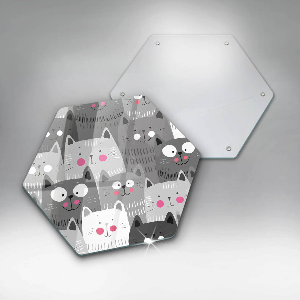 Üveg vágódeszka Macskák illusztráció