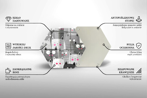 Üveg vágódeszka Macskák illusztráció