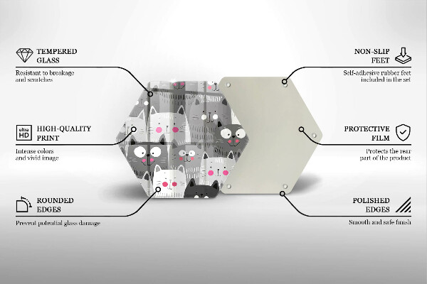 Üveg vágódeszka Macskák illusztráció