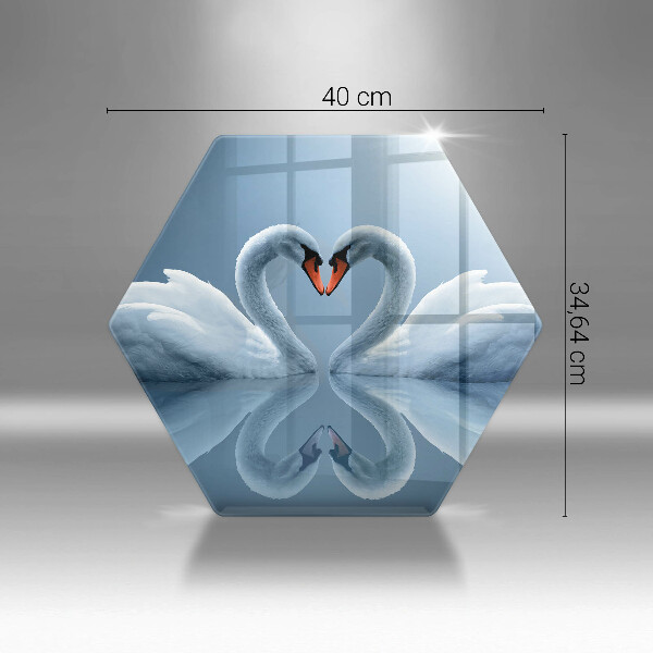 Üveg vágódeszka Két hattyúszív