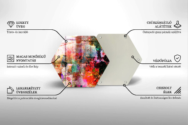 Üveg vágódeszka Festék absztrakció