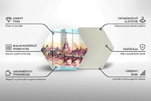 Üveg vágódeszka Párizs Eiffel-torony tája