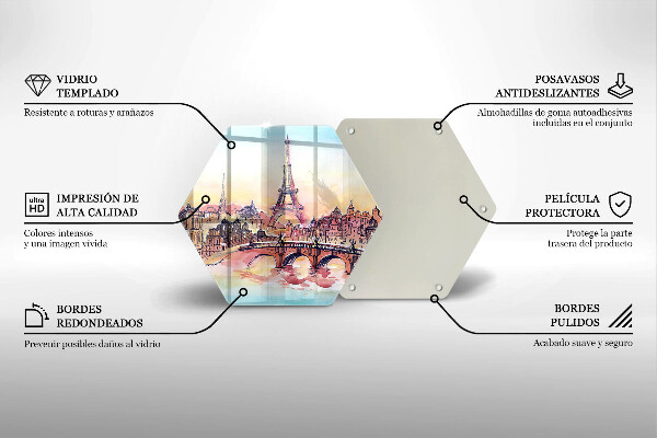 Üveg vágódeszka Párizs Eiffel-torony tája