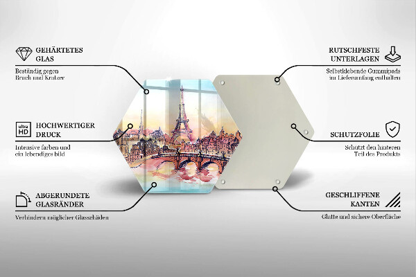 Üveg vágódeszka Párizs Eiffel-torony tája