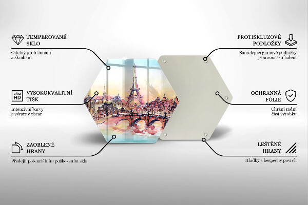 Üveg vágódeszka Párizs Eiffel-torony tája