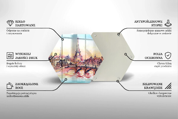 Üveg vágódeszka Párizs Eiffel-torony tája