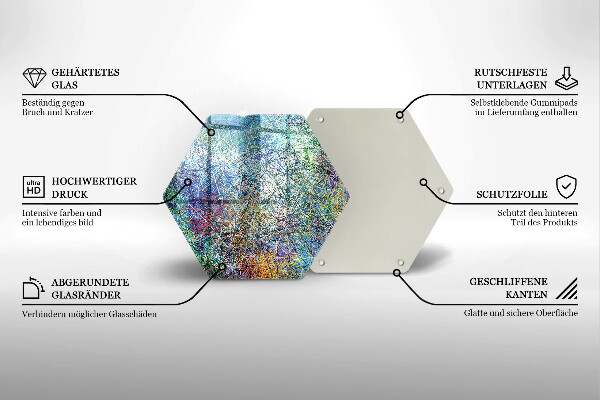 Üveg vágódeszka Színes vonal absztrakció