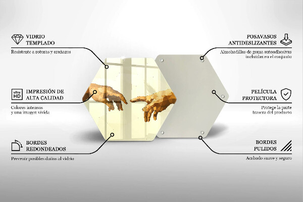 Üveg vágódeszka Ádám kezeinek teremtése