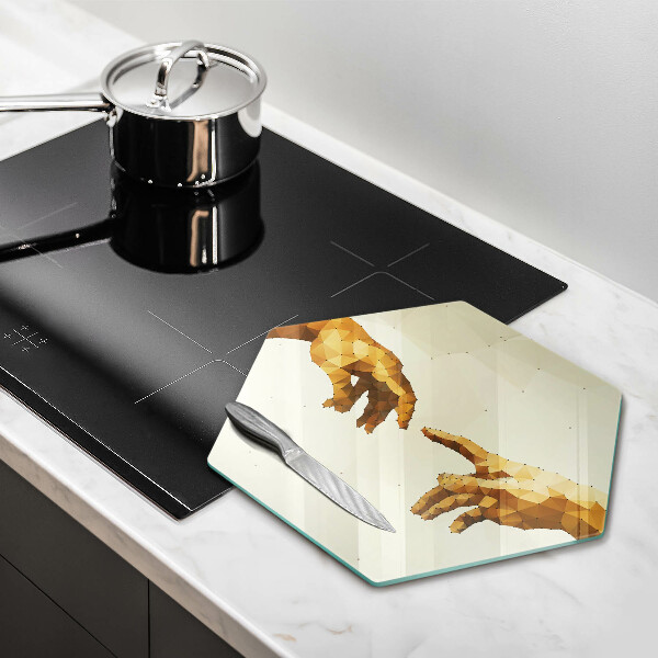 Üveg vágódeszka Ádám kezeinek teremtése