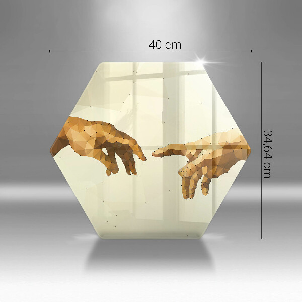 Üveg vágódeszka Ádám kezeinek teremtése