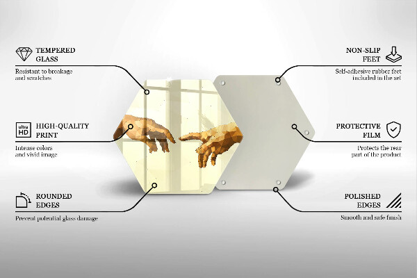 Üveg vágódeszka Ádám kezeinek teremtése
