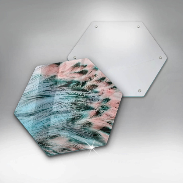 Üveg vágódeszka Boho madártollak