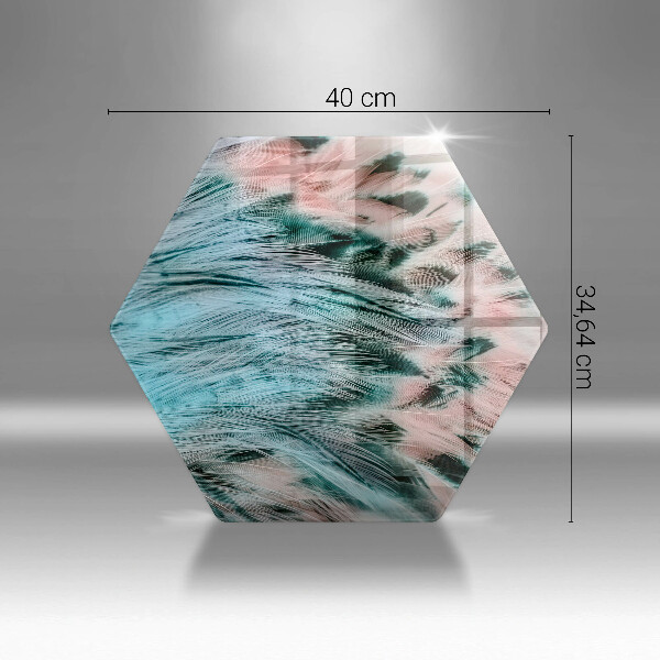 Üveg vágódeszka Boho madártollak