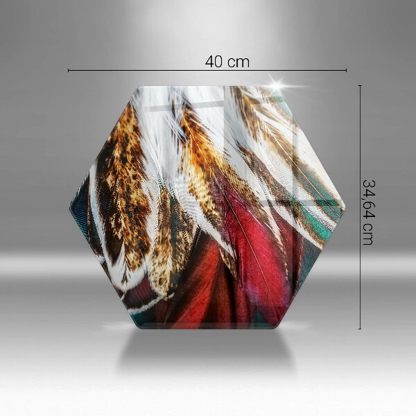 Üveg vágódeszka Boho madártollak