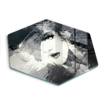 Üveg vágódeszka Egy nő festménye