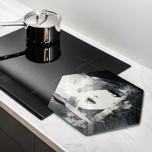 Üveg vágódeszka Egy nő festménye