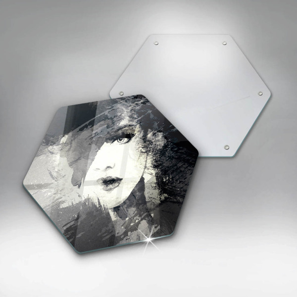 Üveg vágódeszka Egy nő festménye