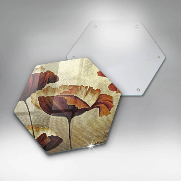 Üveg vágódeszka Festett boho virágok