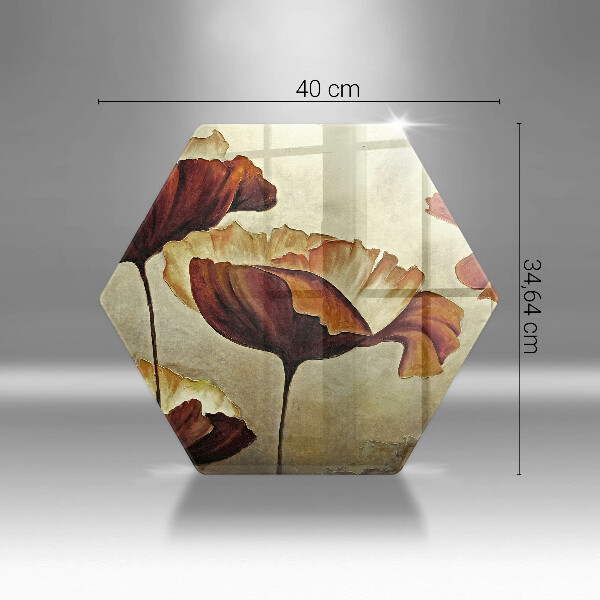 Üveg vágódeszka Festett boho virágok