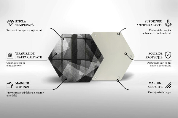Üveg vágódeszka Geometriai absztrakció