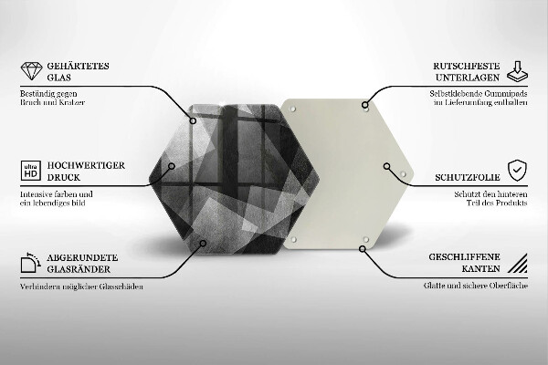 Üveg vágódeszka Geometriai absztrakció