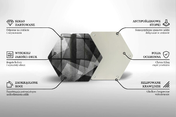 Üveg vágódeszka Geometriai absztrakció