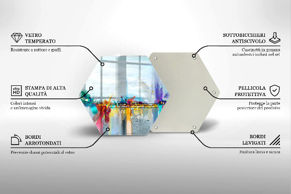 Üveg vágódeszka Festett absztrakció