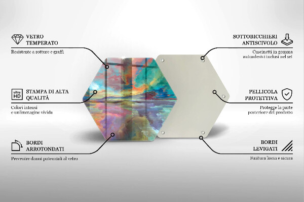 Üveg vágódeszka Színes égbolt