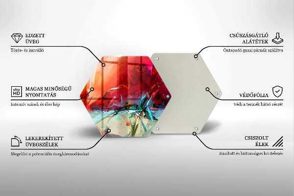 Üveg vágódeszka Festett absztrakció