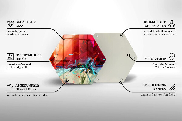 Üveg vágódeszka Festett absztrakció