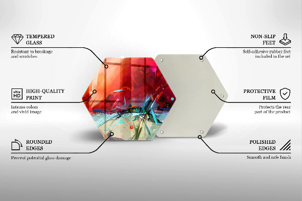 Üveg vágódeszka Festett absztrakció