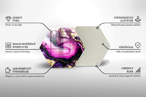 Üveg vágódeszka Absztrakt design arany