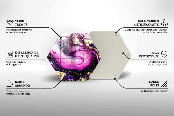 Üveg vágódeszka Absztrakt design arany