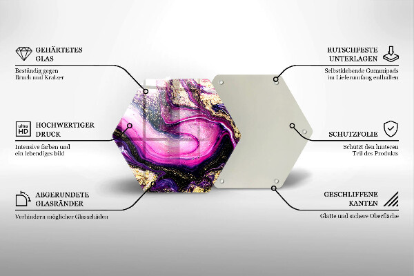 Üveg vágódeszka Absztrakt design arany