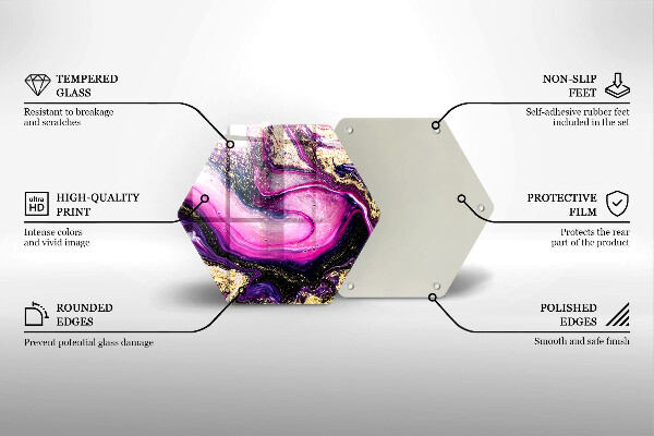 Üveg vágódeszka Absztrakt design arany
