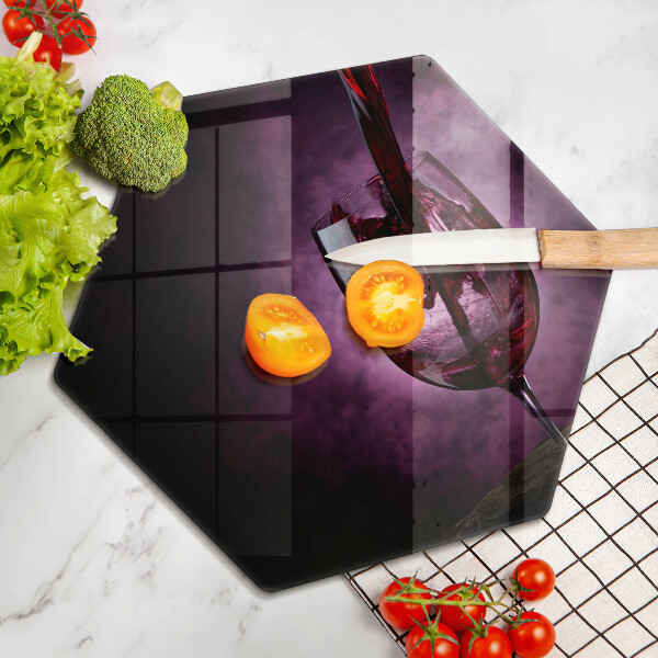 Üveg vágódeszka Egy pohár bor