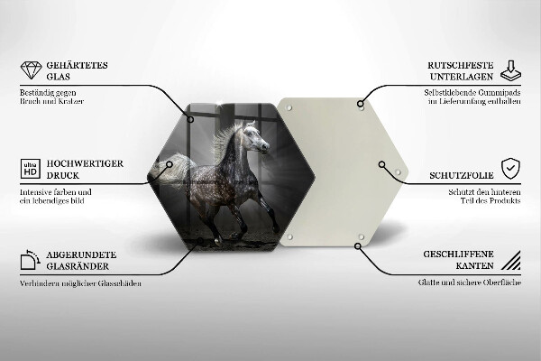 Üveg vágódeszka Ló vágta